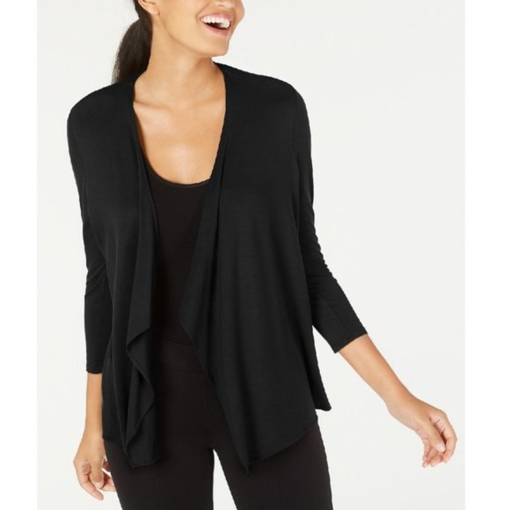 ALFANI BLACK JACKET OPEN FRONT TRENDY